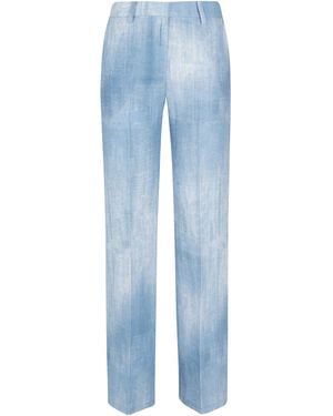 ERMANNO FIRENZE Pantalone Viscosa Lino Pantaloni - Blue