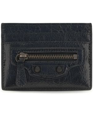 Balenciaga Le City Card Holder Lamb Ovis Aries Wallet - Black