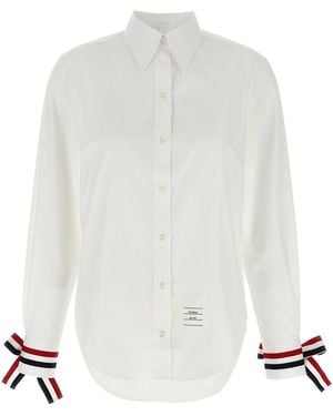 Thom Browne Rwb Tape Cuff Shirt - White