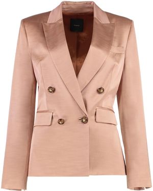 Pinko Blazer Satin Cotton Blazers - Pink