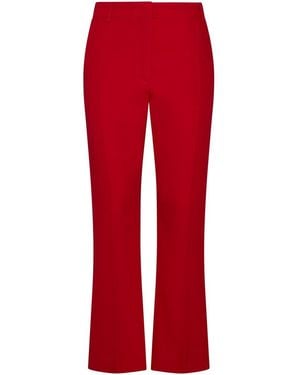 Valentino High Waist Cropped Pants - Red