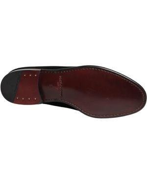 Dolce & Gabbana Velvet Loafers Formal Dress Shoes Leather - Brown
