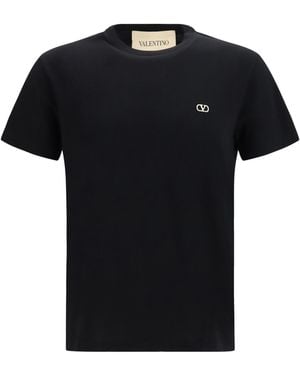 Valentino Cotton Vlogo T-Shirt T-Shirts - Black