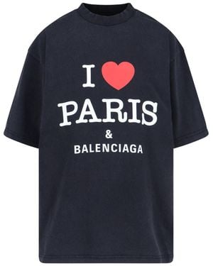 Balenciaga I Love Paris T-Shirt - Blue