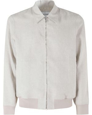 Gran Sasso Giubbino Zip Lino Cotone Giubbotto - Gray