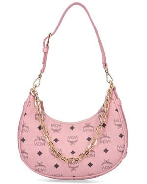 MCM Aren Crescent Hobo Bag - Pink