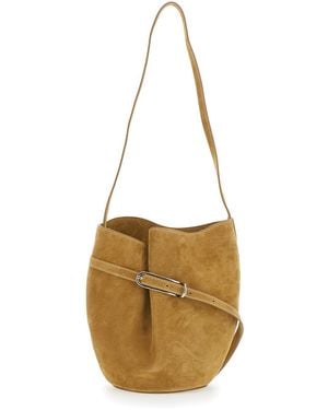 Liffner Crossbody Bag With Adjustable Strap Suede For Cow - Metallic