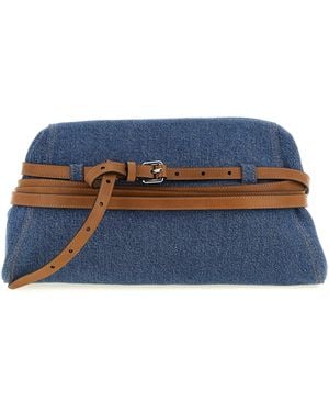 Moschino 'Tie Me' Big Clutch - Blue