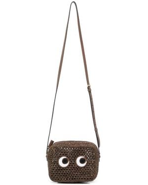 Anya Hindmarch Cross Body Bag Woven Raffia Satchels - White