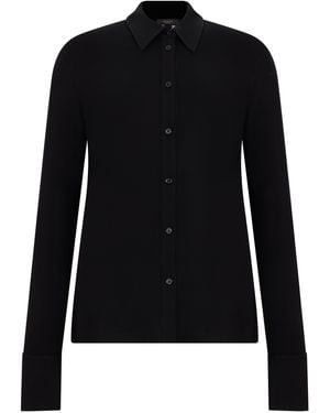 TOTEME Long-Sleeved Viscose Shirt - Black