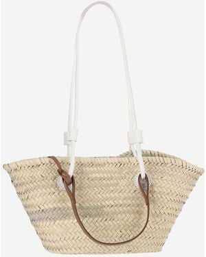 Filippo Catarzi 1910 Straw Bag With Logo - Natural