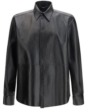 Dolce & Gabbana Leather Dress Shirt - Grey