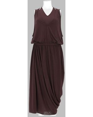 Lemaire Dress Draped Double-Layer Viscose - Brown