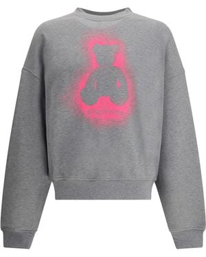 Palm Angels Spray Bear Sweatshirt - Grey