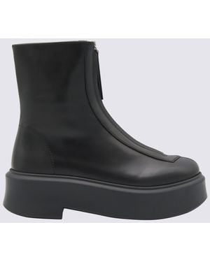 The Row Leather Boots - Black