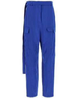 Ferragamo Cargo Trousers With Unique Cuts - Blue