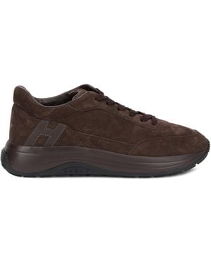 Hogan Sneakers Suede Calfskin Sneakers - Brown
