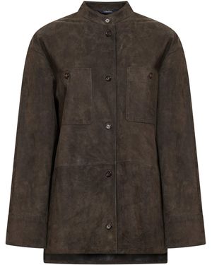 Max Mara Suede Leather Smmelodia Midi Jacket - Brown
