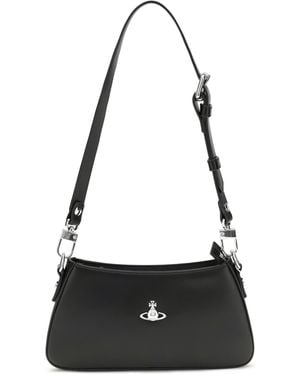 Vivienne Westwood Tasha Phone Shoulder Bag Calf Leather Bos Taurus Covers E Cases - Black
