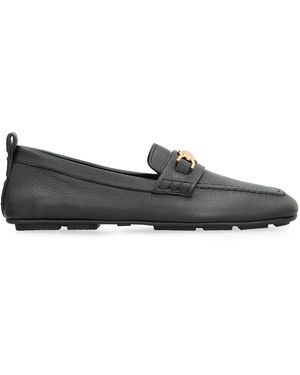 Versace Driver Leather Loafers - Black
