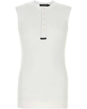 Dolce & Gabbana Cotton Tank Top - White