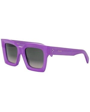 Celine Sunglasses Square Full Rim, Shiny Frame And Gradient Lens Cl40130I78F - Purple