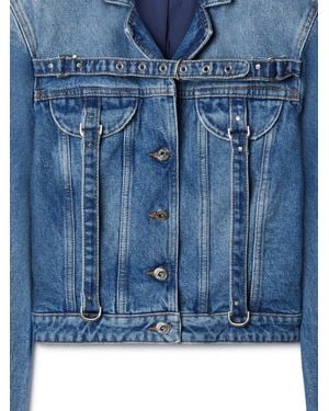 Off-White c/o Virgil Abloh Cropped Denim Jacket - Blue