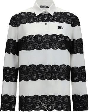 Dolce & Gabbana Long-Sleeve Polo - Black