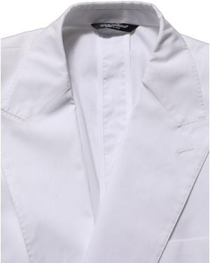 Dolce & Gabbana Cotton Double Breasted Blazer Jacket Elastane Clothing - Blue