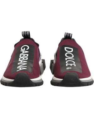 Dolce & Gabbana Slip On Sorrento Trainers Shoes 20+Pa+Pu+Vi - Red