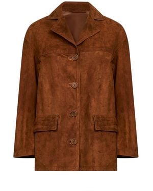 Salvatore Santoro Tobacco Suede Blazer Jacket - Brown