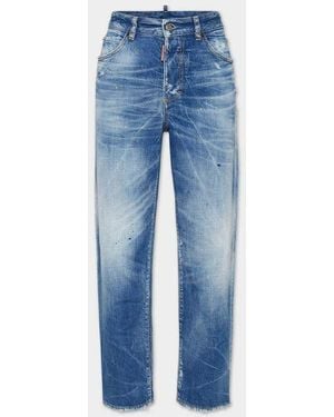 DSquared² Dsquared2 High-Rise Distressed Denim Jeans - Blue