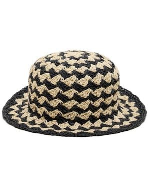 Closed Straw Hat - White