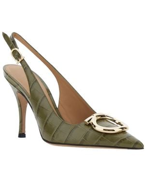 Ferragamo Pumps Sara Crocodile-Effect Leather Calf - Metallic