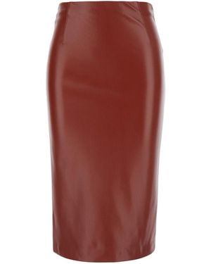Jucca Midi Skirt Eco Leather - Red