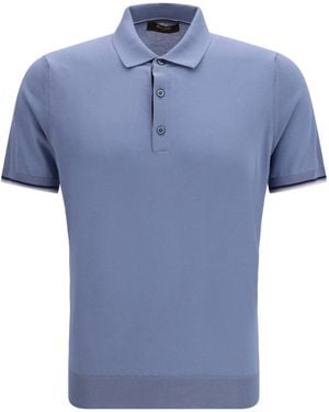 Moorer Cotton Polo Shirts - Blue