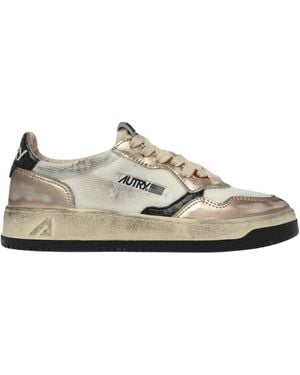Autry Supvint Low Mesh Suede Wht - Natural
