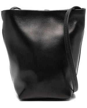The Row Bucket Bag N-S Park Tote Leather Ovine - Black