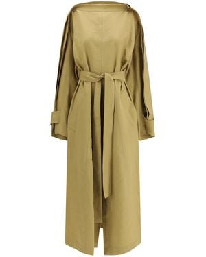 Petar Petrov Trench Coat Dress Lyocell; Polyester - Green