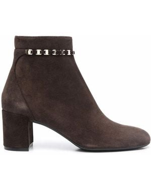 Ferragamo Ghila Suede Ankle Boots - Brown