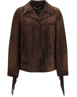 Golden Goose Brown Suede Leather Leather Jacket