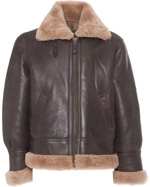 Schott Nyc Leather Jacket - Gray