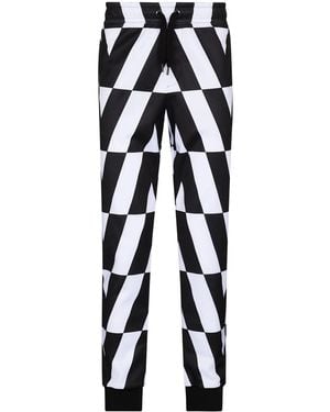 Valentino Optical Tapered Track Trousers - Black