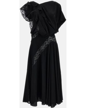 Junya Watanabe Lace Inserts Sleeveless Maxi Dress - Black