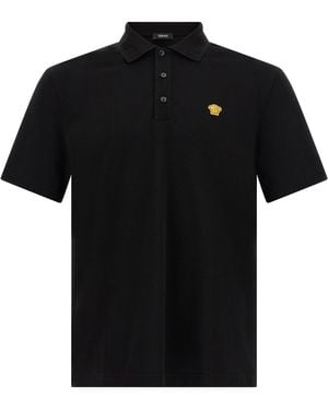 Versace Cotton Polo Shirt - Black