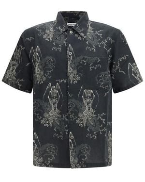 Our Legacy Grey Cotton Pattern Shirt - Black