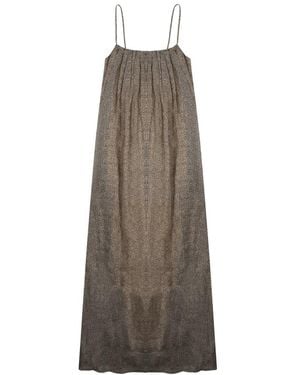 Alysi Abito Lungo A Pois - Brown