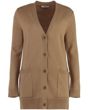 Max Mara Villar Wool And Cashmere Cardigan - Brown