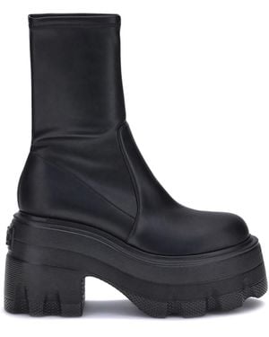 Casadei Faux Leather Ankle Boots - Black