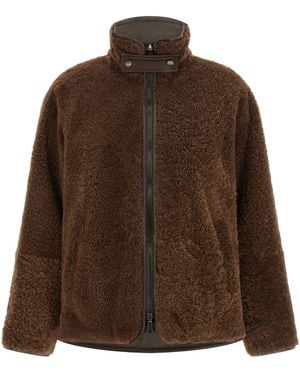 Brunello Cucinelli Lamb Leather Biker Jacket Clothing - Brown
